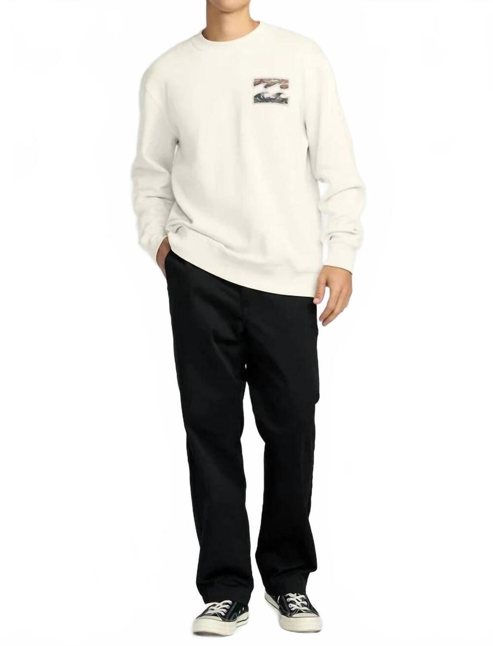 NEW BILLABONG short sands long sleeve sweatshirt in off white